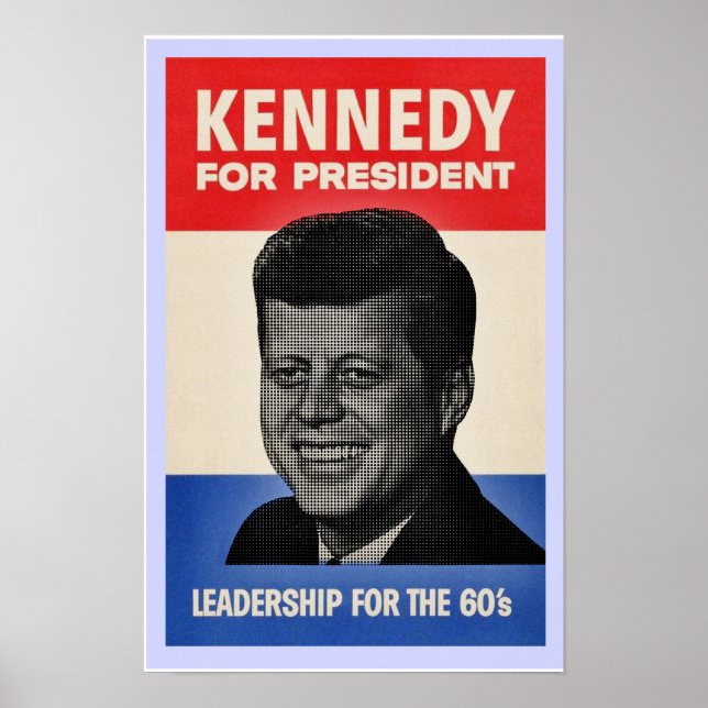 John F Kennedy Halbtonposter Poster (Vorne)