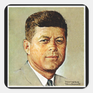 John F. Kennedy IN MEMORIAM Quadratischer Aufkleber