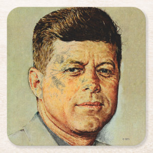 John F. Kennedy IN MEMORIAM Rechteckiger Pappuntersetzer