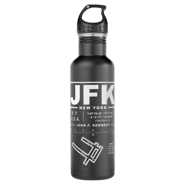 John F. Kennedy International Airport JFK Edelstahlflasche (Vorderseite)
