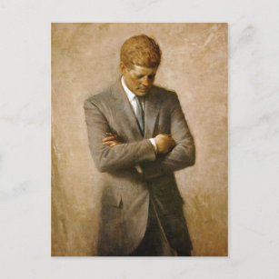 John F Kennedy Offiziell Portrait von Aaron Shikle Postkarte