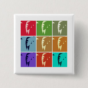 John F Kennedy Pop Art Button