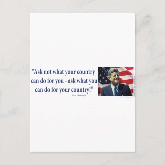 John F Kennedy Postkarte (Vorderseite)