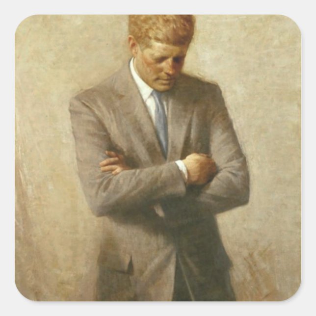 John F. Kennedy Quadratischer Aufkleber (Vorderseite)
