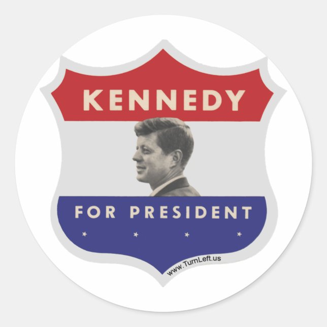 JOHN F KENNEDY RUNDER AUFKLEBER (Vorderseite)
