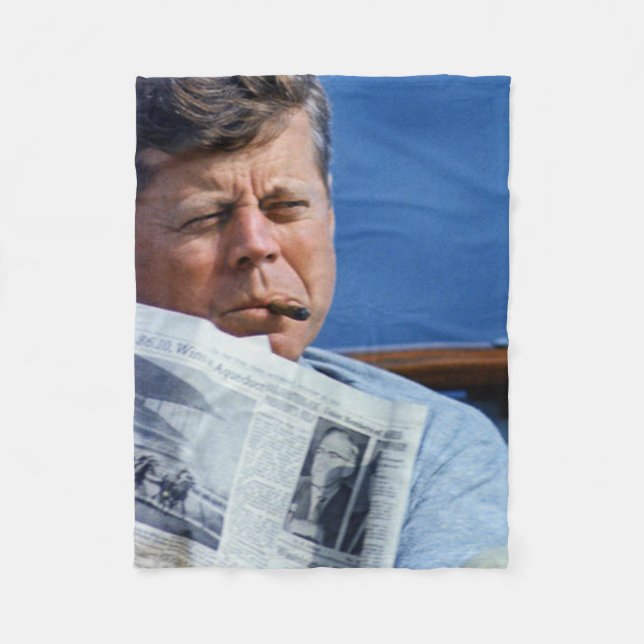 John F Kennedy Srauking Fleecedecke (Vorderseite)