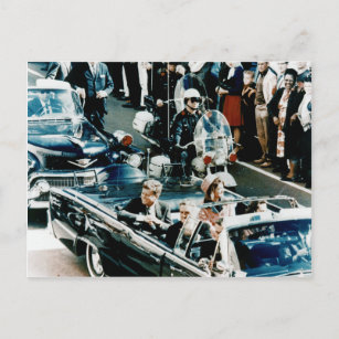 John F Kennedy und Jackie in der Motorcade Dallas Postkarte
