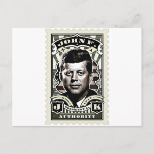 John F. Kennedy Vintag Briefmarke Art Postkarte