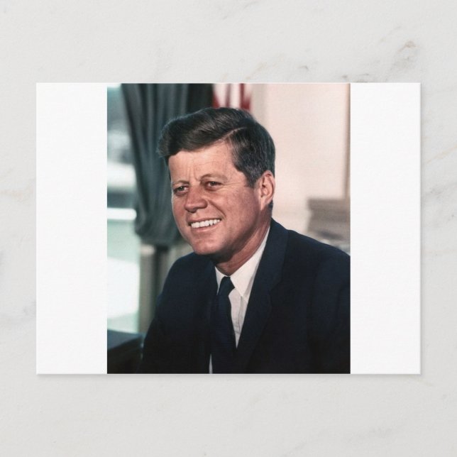 John F. Kennedy White House - Farbportrait Postkarte (Vorderseite)