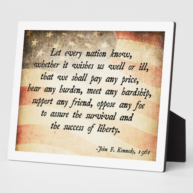 John. F Kennedy Zitat Fotoplatte (Seite)