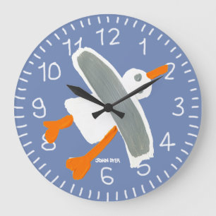 John-Farbstoff-Seemöwe-Wanduhr Große Wanduhr