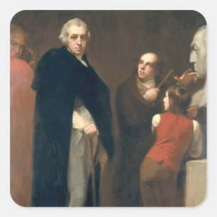 John Flaxman (1755-1826) modelliert seine Büste vo Quadratischer Aufkleber