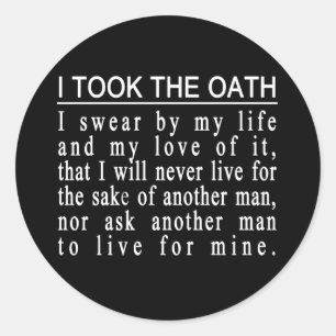 John Galt Oath-Aufkleber Runder Aufkleber