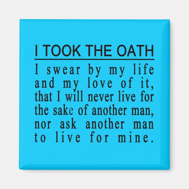 John Galt Oath-Magnet Magnet (Vorne)