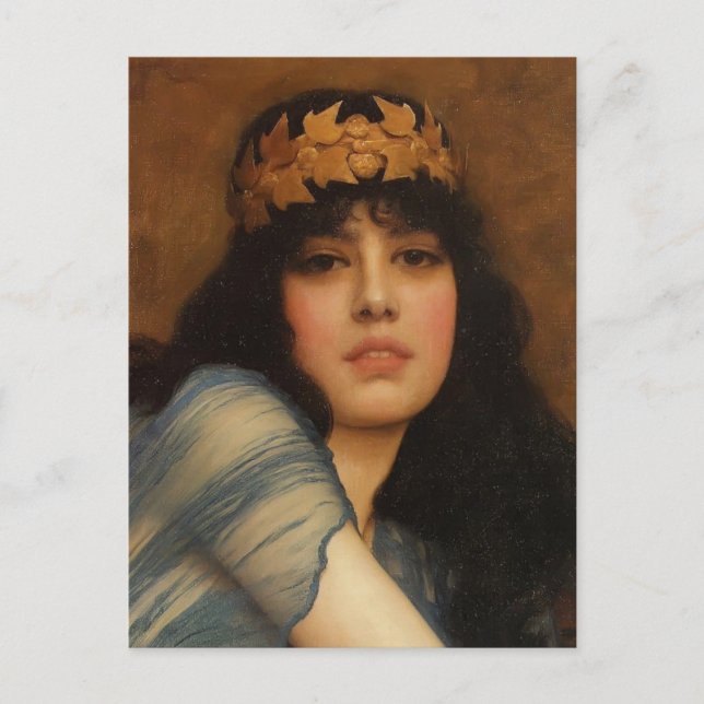 John Godward- Leiter eines Mädchens Postkarte (Vorderseite)