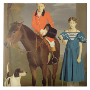 John Gubbins Newton und seine Schwester Mary, Fliese