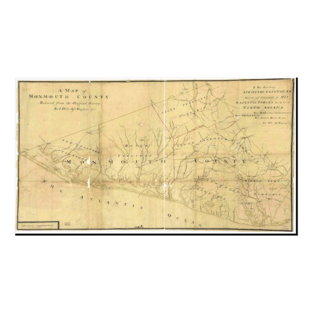 John Hills Map of Monmouth Landkreis New Jersey 17 Fotodruck (Vorne)