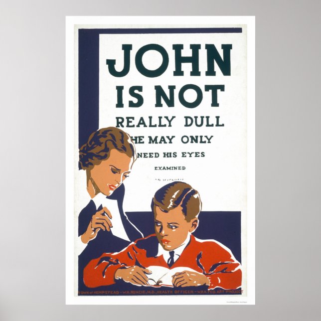 John is not dull 1937 WPA Poster (Vorne)