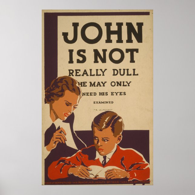John ist nicht wirklich langweilig - Gesundheitspo Poster (Vorne)