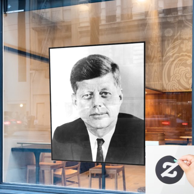 John Jack Kennedy, das Weiße Haus des Präsidenten  Fensteraufkleber (Café-Fenster)