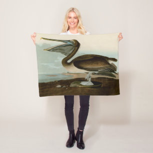 John James Audubon Brauner Pelikan Kunstwerk Maler Fleecedecke