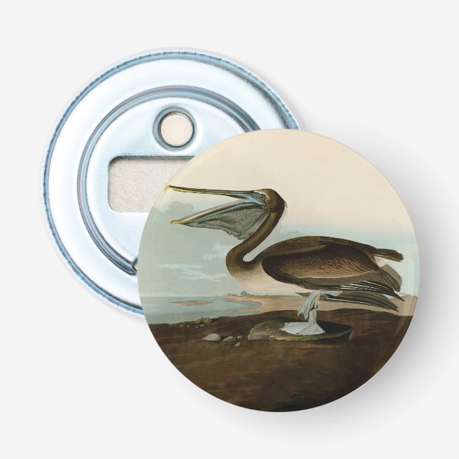 John James Audubon Brown Pelican Artwork Painting Flaschenöffner (Vorderseite)