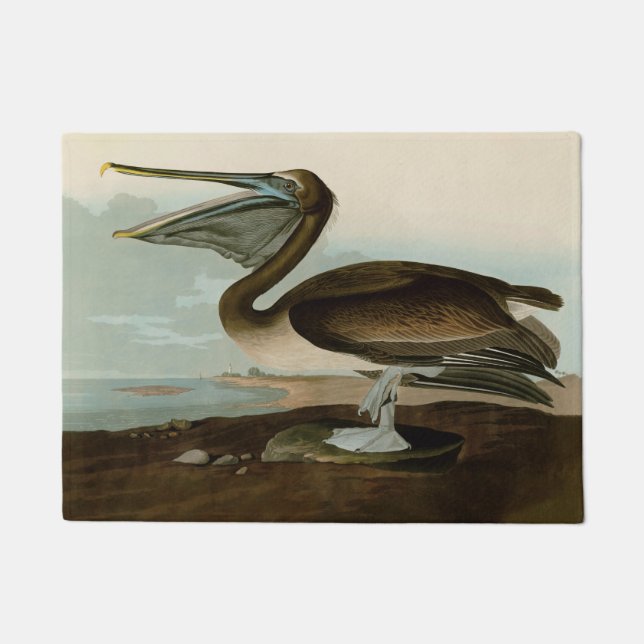 John James Audubon Brown Pelican Artwork Painting Fußmatte (Vorderseite)