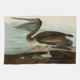 John James Audubon Brown Pelican Artwork Painting Geschirrtuch