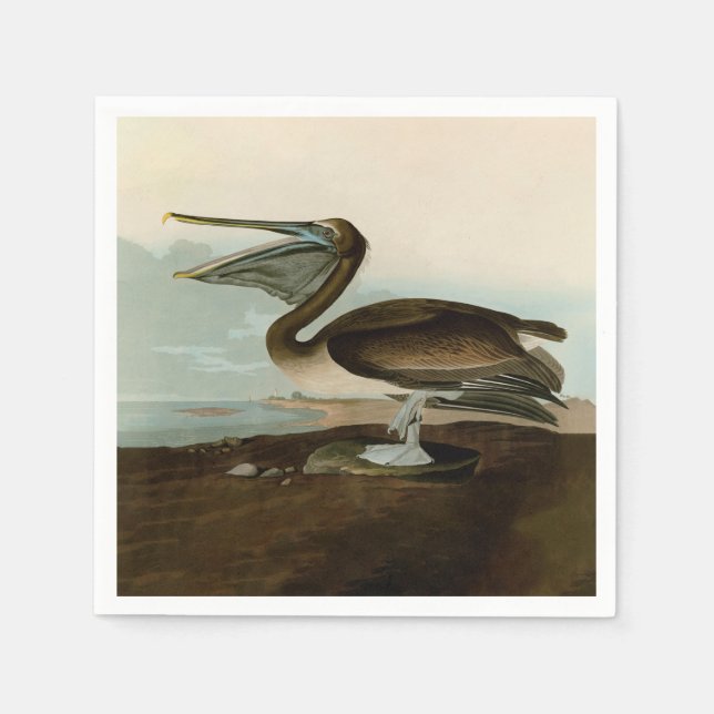 John James Audubon Brown Pelican Artwork Painting Serviette (Vorderseite)