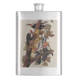 John James Audubon Buntspecht Vogel Druck Flachmann