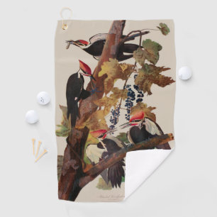 John James Audubon Buntspecht Vogel Druck Golfhandtuch