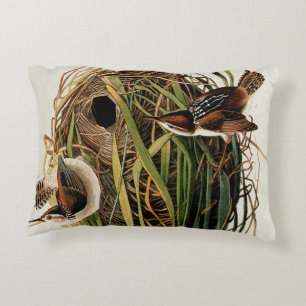 John James Audubon Sumpfzaunkönig-Vogel-Druck Dekokissen