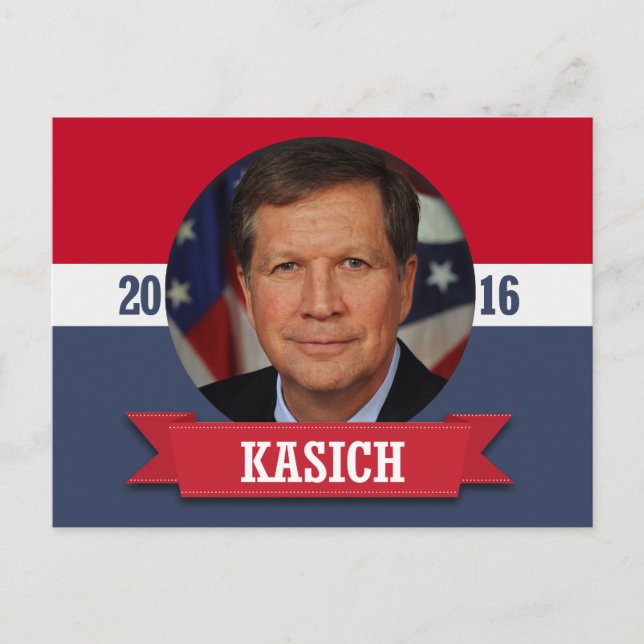 JOHN KASICH 2016 POSTKARTE (Vorderseite)