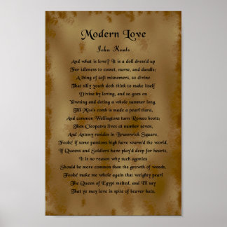 John Keats, Moderne Liebe Poster