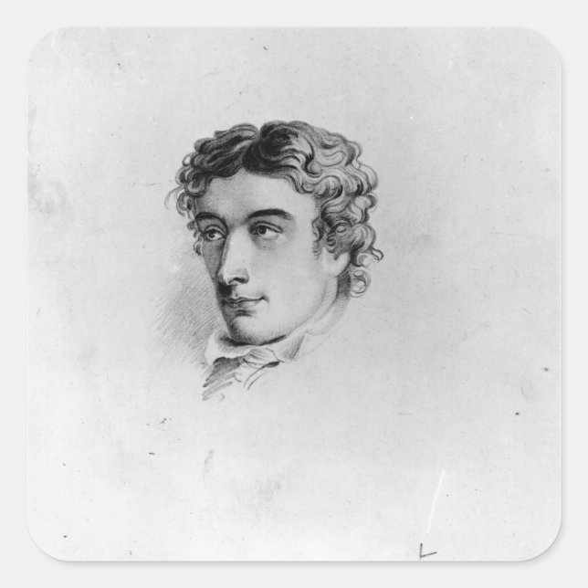 John Keats Quadratischer Aufkleber (Vorderseite)