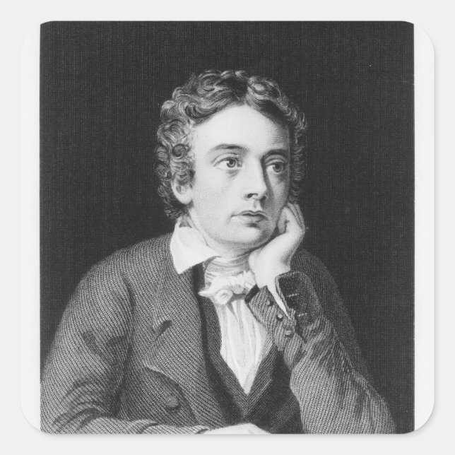 John Keats Quadratischer Aufkleber (Vorderseite)