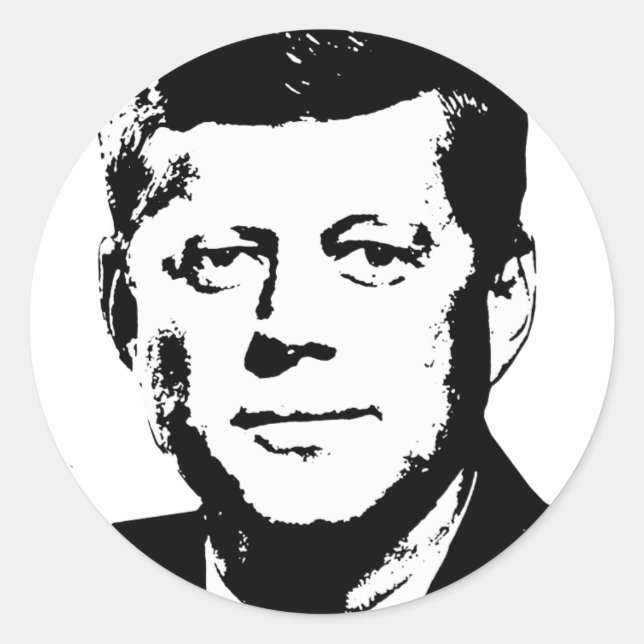 John Kennedy Gear Runder Aufkleber (Vorderseite)