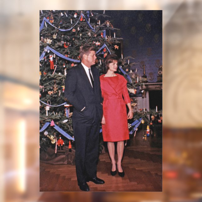 John Kennedy & Jacqueline, Präsident der Weihnacht Fensteraufkleber (Blatt 2)