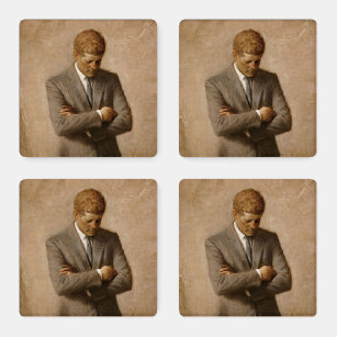 John Kennedy Portrait des Präsidenten der USA Untersetzer Set