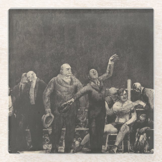 John L. Sullivan - George Bellows Glasuntersetzer (Vorderseite)
