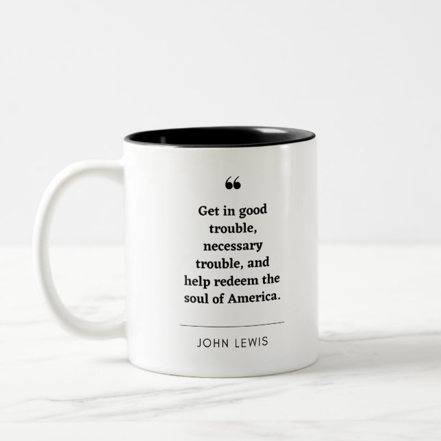John Lewis, citations inspirantes Mug à café à deu (Gauche)