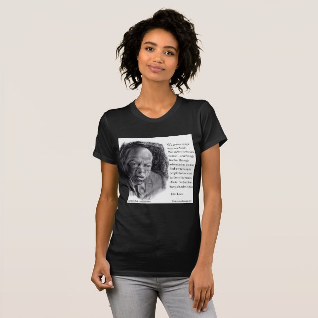 John Lewis & Quote Beautiful Portrait Womens T-Shirt (Vorne ganz)