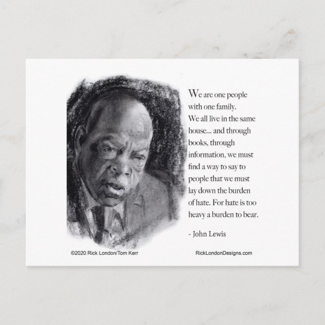 John Lewis & Quote Schönes Portrait Postkarte (Vorderseite)
