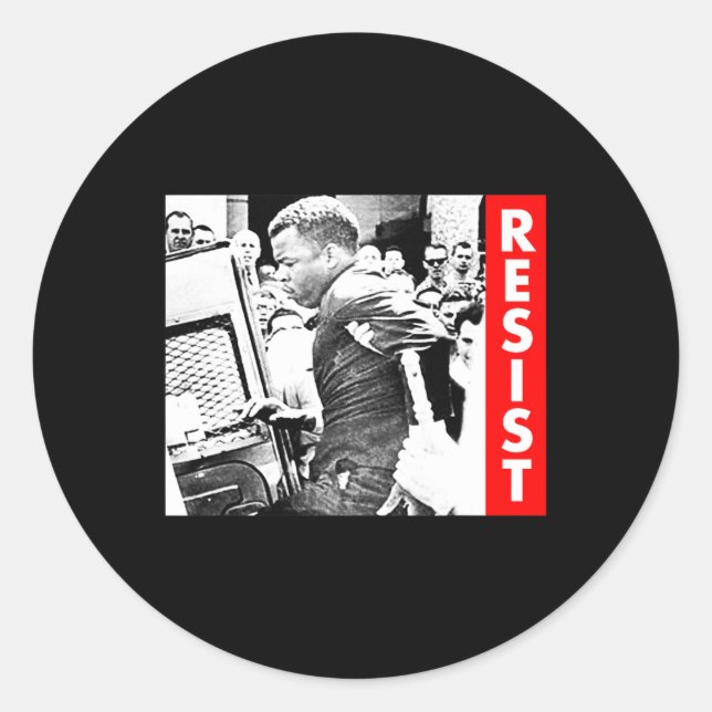 John Lewis - Resist Runder Aufkleber (Vorderseite)
