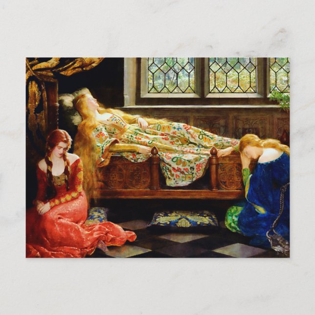 John Maler Collier Sleeping Beauty Postkarte (Vorderseite)