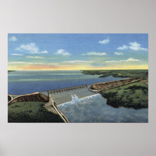 John Martin (Caddoa) Staudamm über den Fluss Arkan Poster