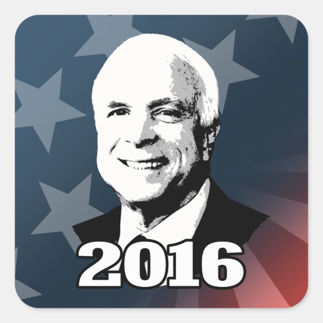 JOHN MCCAIN 2016 KANDIDAT QUADRATISCHER AUFKLEBER (Vorderseite)