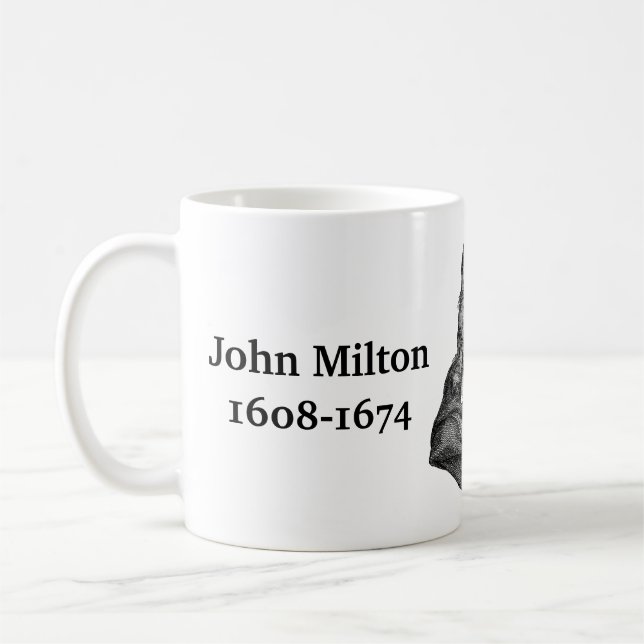 John Milton zitiert Bücher Kaffeetasse (Links)
