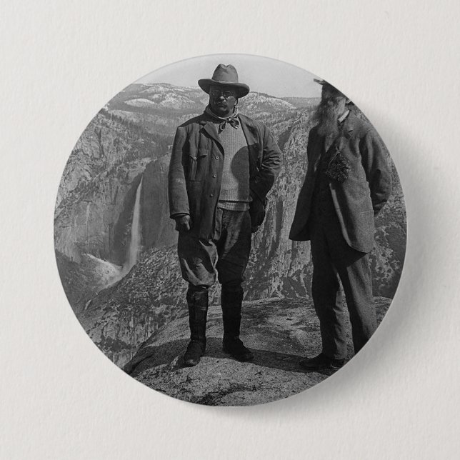 John Muir Teddy Roosevelt Yosemite Nationalpark Button (Vorderseite)
