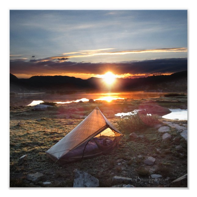 John Muir Trail Camp Sunrise - Sierra Nevada Fotodruck (Vorne)